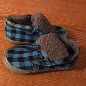 Blue checkered boots